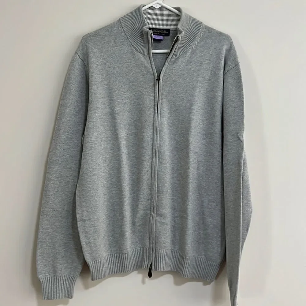 Men’s Brooks Brothers Supima Cotton Zip Up Sweater. Excellent Condition. Size L